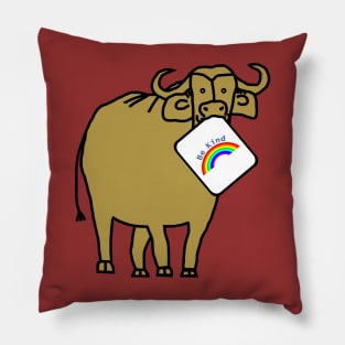 Gold Ox says Be Kind with Rainbow Pillow