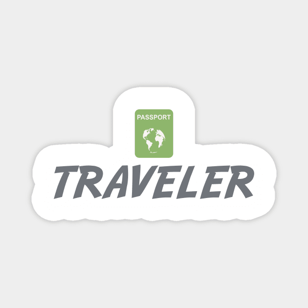 Traveler Jetsetter Globetrotter World Freelancer Magnet by Grassroots Green