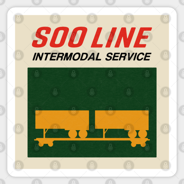 Soo Line Intermodal Trailer Train - Soo Line - Sticker | TeePublic