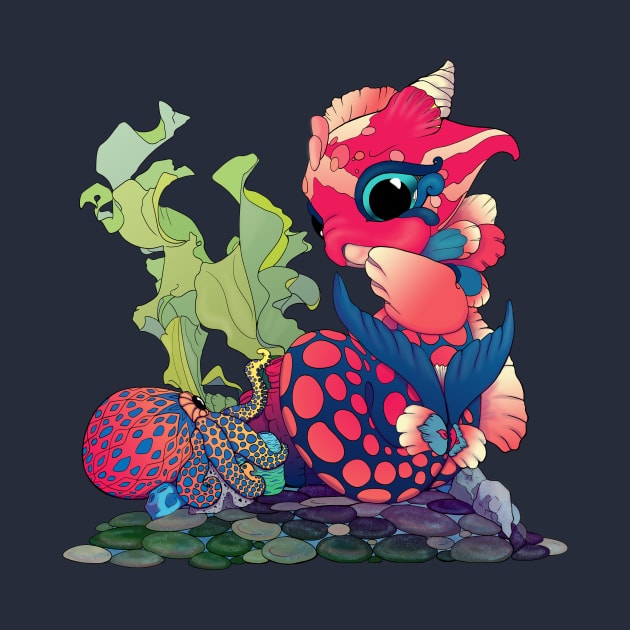 Baby Water Dragon With a Little Cephalopod by Bitty Bitey Ones