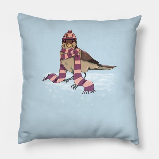 snow bird Pillow by placidplaguerat