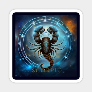 Zodiac Sign SCORPIO - Fantasy Illustration of astrology Scorpio Magnet