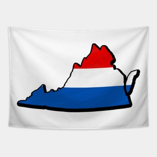 Red, White, and Blue Virginia Outline Tapestry