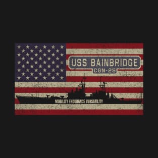 Bainbridge CGN-25 Guided Missile Cruiser Ship Vintage USA American Flag Gift T-Shirt