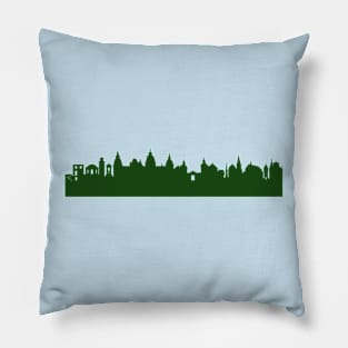 ASCHAFFENBURG Skyline in forest green Pillow