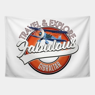 travel explore fabulous Gibraltar logo Tapestry