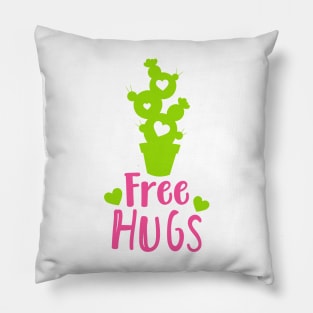 Free Hugs, Cactus, Cacti, Succulent, Plant, Hearts Pillow