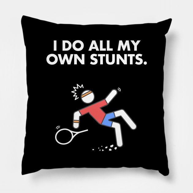 Get Well Funny Tennis Accident I do my own stunts Pillow by Happy Lime