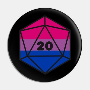 D20 - Bisexual Pride Dice Pin