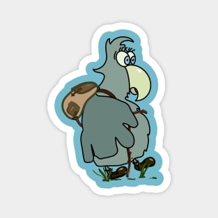 funny bird on a trip Magnet