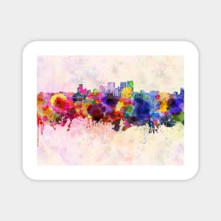 Darwin skyline in watercolor background Magnet