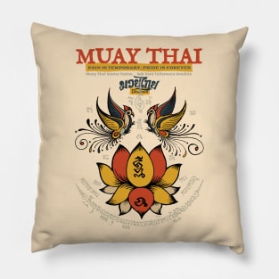 Vintage Muay Thai Tattoo The Art of Eight Limbs Pillow