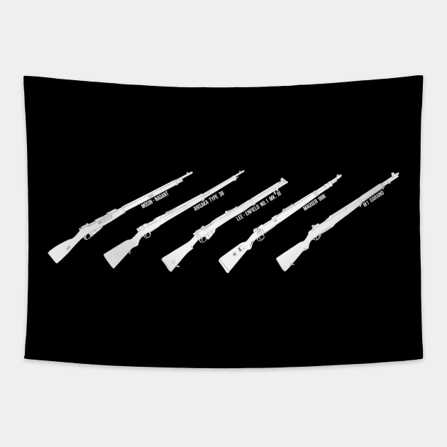 The best for a militarist! WW2 Five main rifles Tapestry by FAawRay