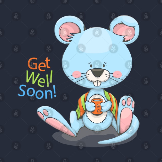 Get Well Soon Cute Mouse by Mako Design 