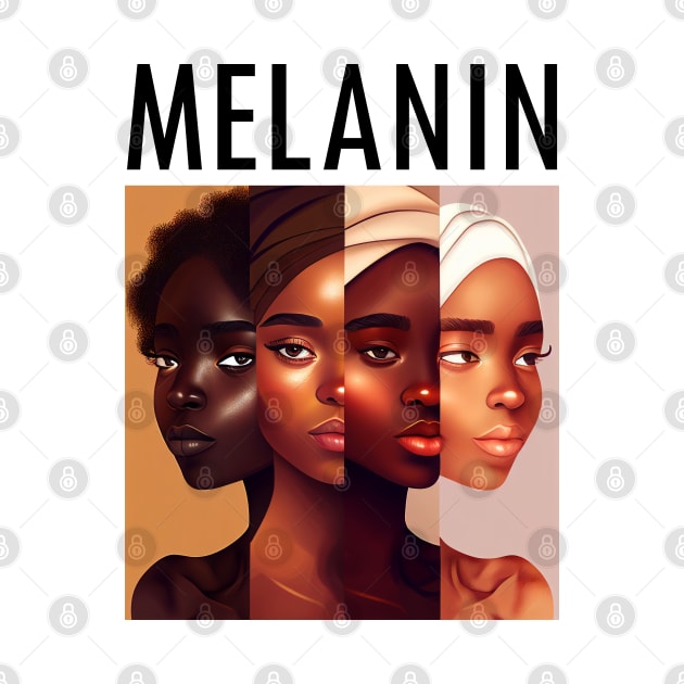 Shades Of Melanin Women Afrocentric Black Pride by Merchweaver