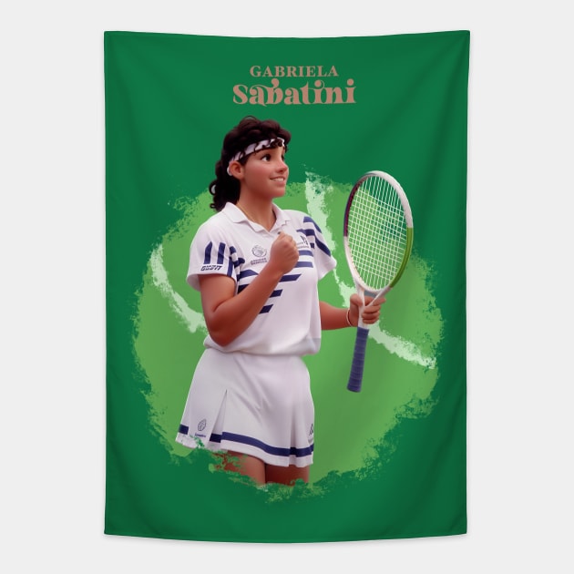 Gabriela Sabatini cartoon Tapestry by BAJAJU