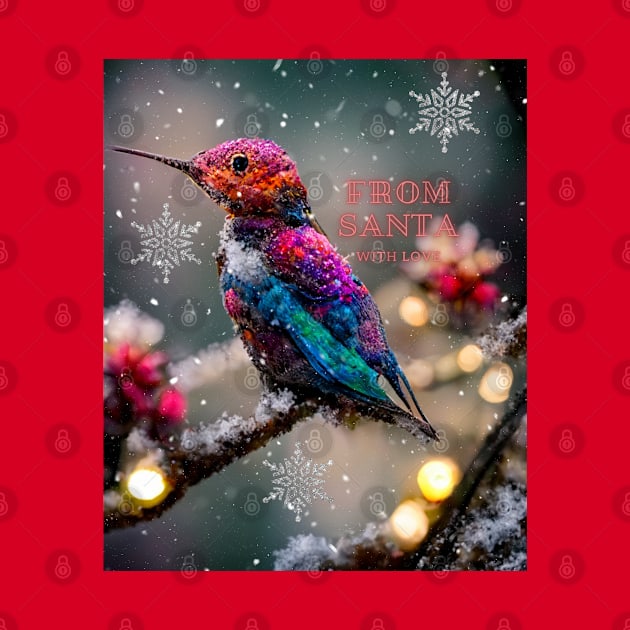 Christmas Hummingbird in winter scenery by Design-by-Evita