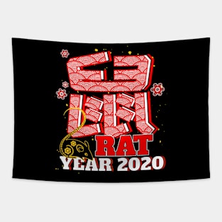 Happy Chinese 2020 Lunar New Year Of The Rat Zodiac Tapestry