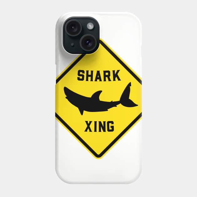 Shark Crossing Road Sign Xing Zone Phone Case by dearannabellelee