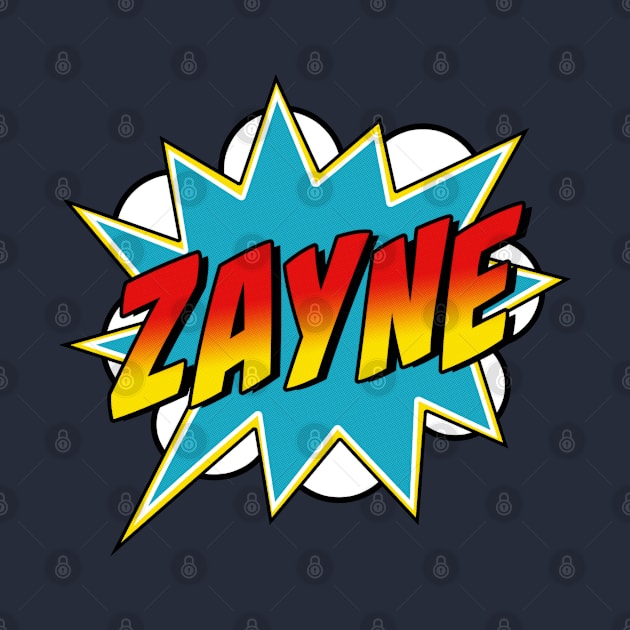 Boys Zayne Name Superhero Comic Book by Rixta Tees