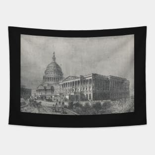 Washington Capitol building circa 1820's Tapestry