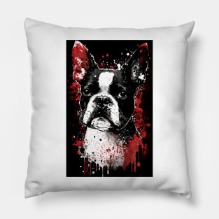 Boston Terrier Portrait Pillow