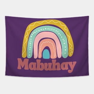 Philippines Mabuhay Expression with cute rainbow Tapestry