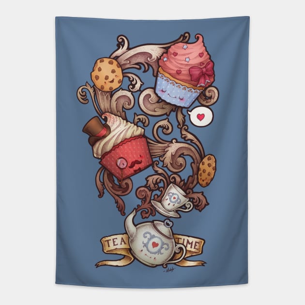 Tea Time Tapestry by Medusa Dollmaker