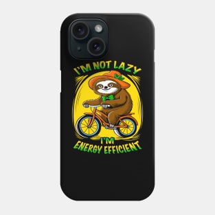 Cute cartoon sloth riding a bicycle with funny quotes. Phone Case