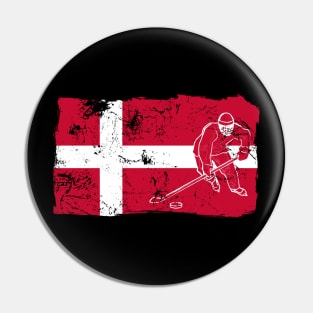 Denmark ice hockey player flag Danmark gift Pin