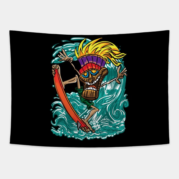 Tiki Surfer Tapestry by eShirtLabs