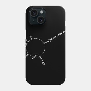 RNA structure prediction of a RNAT (hspA), white Phone Case