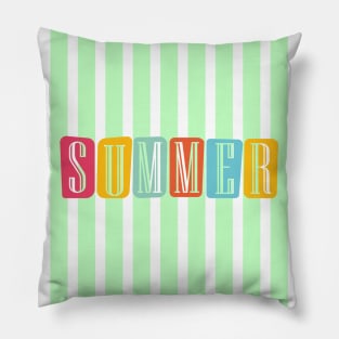 Summer - Green Stripes on - Pillow