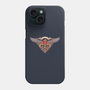 heart with angel wings. Vintage vector engraving style illustration Phone Case