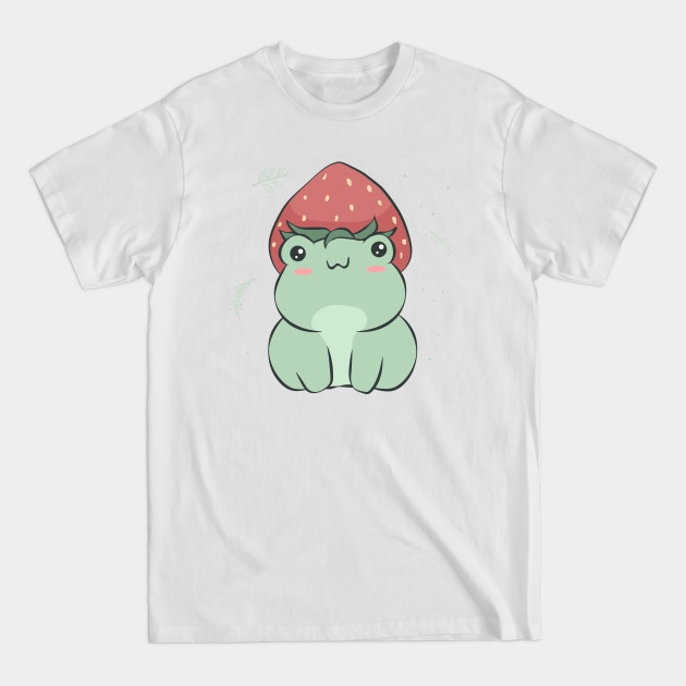 Disover Cottagecore Aesthetic Kawaii Frog Strawberry Hat - Cottagecore - T-Shirt