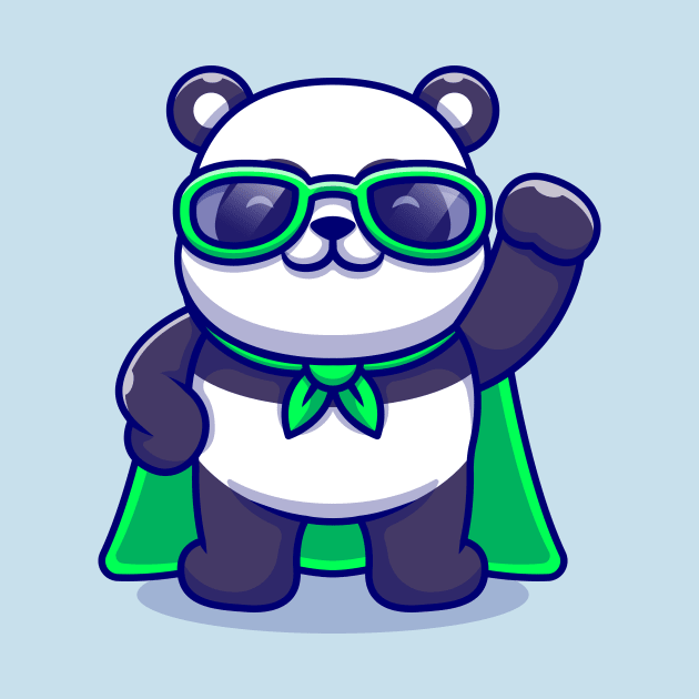 Cute Super Panda Wearing Sunglasses Cartoon by Catalyst Labs