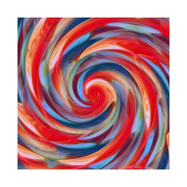 shades of blue scarlet and red spiral design by mister-john