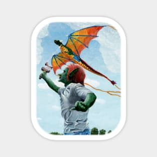 Goblin Kite Flying Monster Fantasy Image Magnet