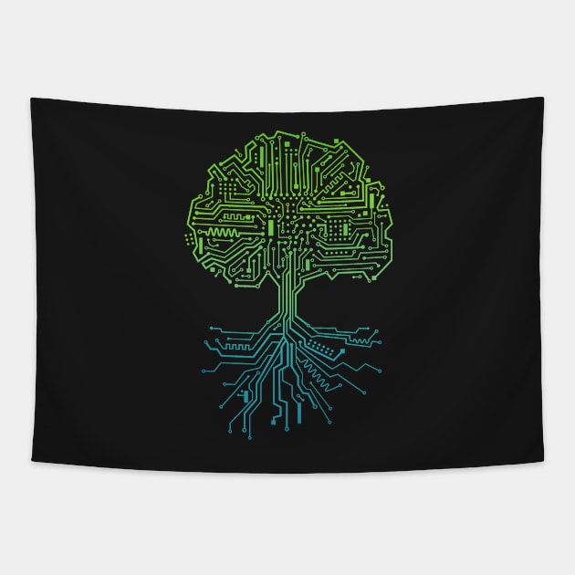 Circuit Tree Tapestry by Robbgoblin