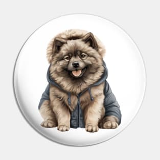 Winter Keeshond Dog Pin