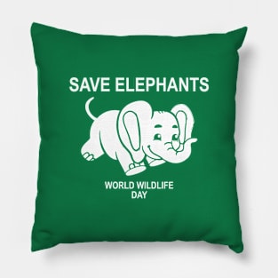 Save Elephants World Wildlife Day Gift Pillow