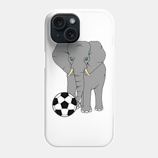 Cute elephant is playing soccer with a ball Phone Case