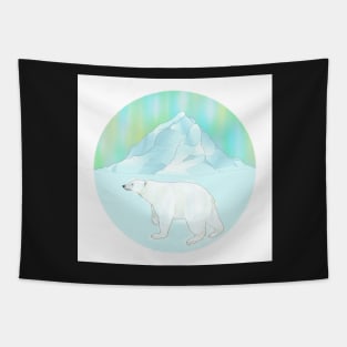 Northern Lights Polar Bear Tapestry