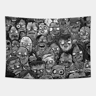 Black and White Zombies Tapestry