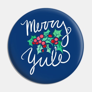 Merry Yule Holly Berries Pin