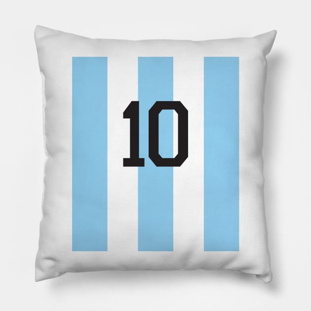 messi 10 Pillow by Christyn Evans