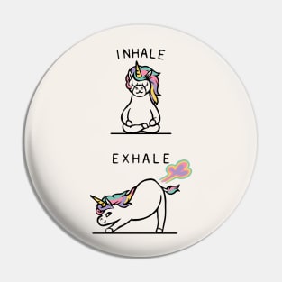 Inhale Exhale Unicorn Pin