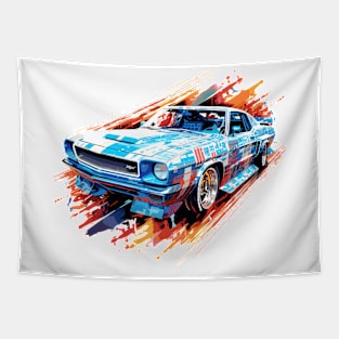 Car Racing Formula 1 Competition Abstract Tapestry