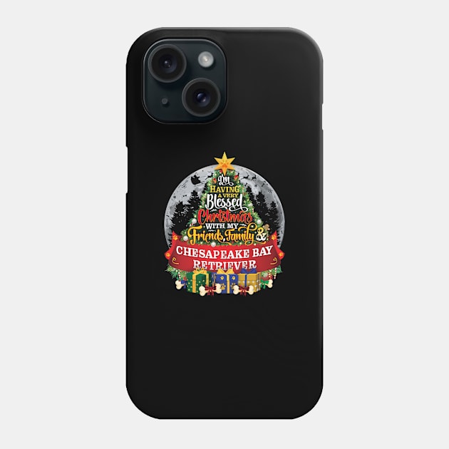 Chesapeake Bay Retriever Festive Christmas Spruce Fir Tree Paws Gift Phone Case by MapYourWorld