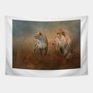 Savanna Lions Tapestry